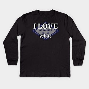 I LOVE White | Arkensas County Kids Long Sleeve T-Shirt